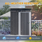 5x3 FT Metal Garden Shed, Ventilated Tool Storage, Weatherproof Lockable Unit UK