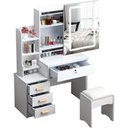 Dressing Table With Drawers Mirror Stool Set Makeup Desk Vanity Table Fytvldrlkj