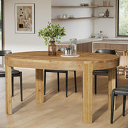 55'' Solid Wood Oval Dining Table Farmhouse Kitchen Dinner Table for 4-6 Person