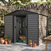 10x8ft Metal Garden Shed Large Outdoor Storage Tool Shed With Free Foundation
