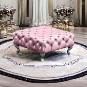 Ancroft Coffee Table Footstool In Soft Plush Velvet Rectangle Pouffe Upholstered