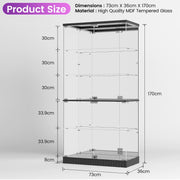 Glass Display Cabinet Lock RGB LED Figurine Collectibles Showcase Lockable Case