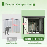 Garden Shed Pent Roof 4X8FT Metal Free Foundation Base Storage House Anthracite