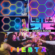 5 Hexagon LED Lighting Detailing Garage RGB Workshop Retail Car Showroom APP