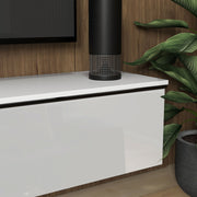 Wall Mounted TV Stand Unit with Storage and High Gloss Effect Refurbished