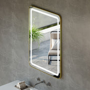 60x80cm Wall Bathroom Mirror with Illuminated LED Lights Touch Contorl Demister