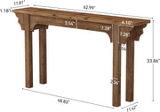 63 Inch Solid Wood Console Table Farmhouse Narrow Sofa Table for Entryway,Foyer