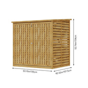 Outdoor Wooden Wheelie Bin Storage Dual Garbage Bin Shed Garden Rubbish Store UK
