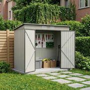 8 x 4ft Garden Storage Shed Double Door Pent Roof for Patio Backyard Bike Tool