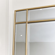Large Gold Framed Art Deco Wall Leaner Mirror full length tall slim rectangle