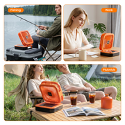 Kehot Camping Fan 90° Oscillating Foldable Solar USB-C LED Light Power Bank