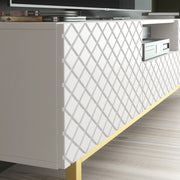 TV Unit TV Stand Sideboard Cabinet Cupboard White Gold Carved Doors 180cm