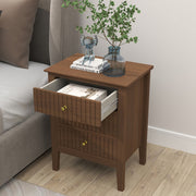 Pair of 3 Drawer Bedside Table - Hales Dark Wood Range