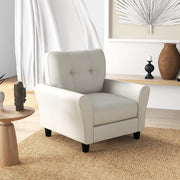 Tufted Upholstered Living Room Chair Reading Armchair-Beige
