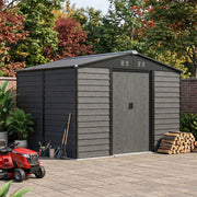 10x8ft Metal Garden Shed Large Outdoor Storage Tool Shed With Free Foundation