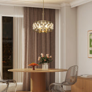 Crystal Chandelier w/Adjustable Height, 4-Light Ceiling Light Refurbished