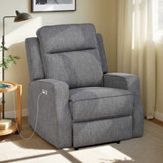 Electric Armchair, Fabric Recliner Chair with USB Port, Charcoal Grey