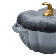 Pumpkin Shaped Enameled Cast Iron Casserole Pot with Lid Halloween Dutch Oven