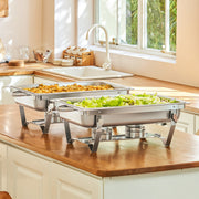 4/6/8PCS 8QT Chafing Dish Stainless Steel Rectangular Chafer Food Warmer Set UK