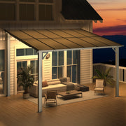 3 x 3m Wall Mounted Pergola Outdoor Aluminium Gazebo Patio Lean to Awning Deck