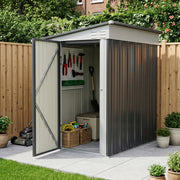 8x4FT Metal Garden Shed Lockable Tool Storage House Weatherproof Outdoor Sheds