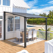3 x 3m Wall Mounted Pergola Outdoor Aluminium Gazebo Patio Lean to Awning Deck
