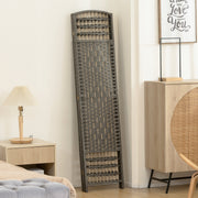 6 Panel Room Divider Folding Privacy Screen with Pine Wood Frame Refurbished