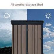5 X 3FT Metal Garden Shed Outdoor Storage Shed House Box Pent Roof Lockable
