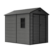 Grey Wood Grain Plastic Garden Shed 6x8 6x6 5x3 Outdoor Tool Bike Storage House