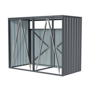 Large Double Wheelie Bin Storage Metal Store Cover Garden Rubbish Dustbin 2 Shed