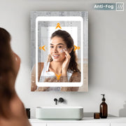 LED Bathroom Mirror Cabinet with Shaver Socket Demister Sensor Lights 70x50cm
