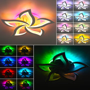 Modern Chandelier LED Lamp White Frame Ceiling Light Lamp With RGB Backlight