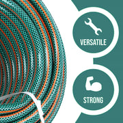 GARDEN HOSE PIPE REEL REINFORCED OUTDOOR HOSEPIPE GREEN 15M 20M 25M 30M 50M