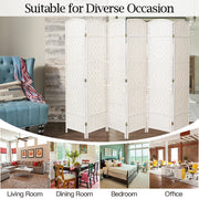 6 Panel Weave Wicker Room Divider Hand Made Privacy Screen/Separator/Partition