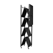 5 Tier Foldable Kitchen Metal Rack Warehouse Storage Shelving Unit With Wheels