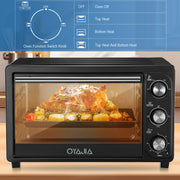 OYAJIA Mini Oven Toaster Grill Tabletop Compact Portable Baking Cooker 28L 1500W