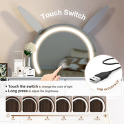 Dressing Table with LED Light Mirror Vanity Desk Makeup Table 5 Drawers Cabinet