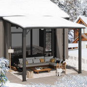 Aluminium Lean to Gazebo Outdoor Metal Harodtop Wall-Mounted Heavy Duty Pergolas