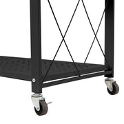 5 Tier Foldable Kitchen Metal Rack Warehouse Storage Shelving Unit With Wheels