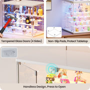 LED Glass Door Display Case RGB Music Sync 5-Tier Adjustable Figure Showcase
