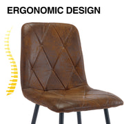 4X Dining Chairs Set Faux Suede Leather Padded Seat Metal Legs Kitchen Office