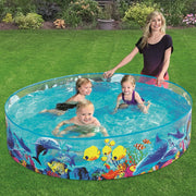 Childrens Kids Paddling Pool Rigid Swimming Garden Play Pool 72 x 15Inch