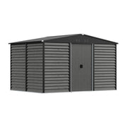 12x8ft Garden Shed Storage House with Double Sliding Door Outdoor Utility Tools