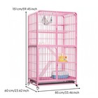 Cat Cage Wheels Metal Wire Cat Kennel Easy Pet Care Housing