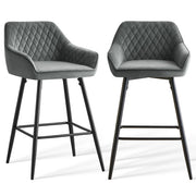 1/2/4X Breakfast Bar Stools Velvet Padded Bar Chairs Seat Kitchen Pub Stool UK