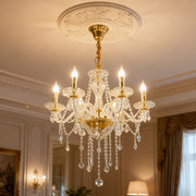 Marie Therese Chandelier Ceiling 6 Light Crystal Effect Lamp with Free LED Bulbs