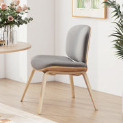 Modern Accent Chair Upholstered Side Chair with Curved Backrest-Natural