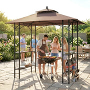 2.5x1.5M BBQ Tent Canopy Patio Awning Gazebo Party Sun Shelter 4Side Shelves