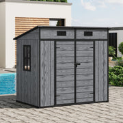 8x4 6x4 8x6 Large Plastic Shed Outdoor Garden Tools Storage House w/ Door&Window