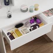 Dressing Table With 6 Drawers LED Mirror Set Makeup Desk Vanity Table Bedroom